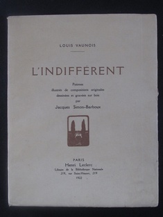 L'Indifferent by Louis Vaunois (illus. Jacques SIMON-BARBOUX) Rare and Interesting - Livres français